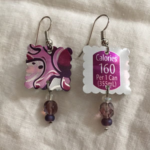 Grape 🍇 Soda Pop Aluminum Can Earrings Handmade